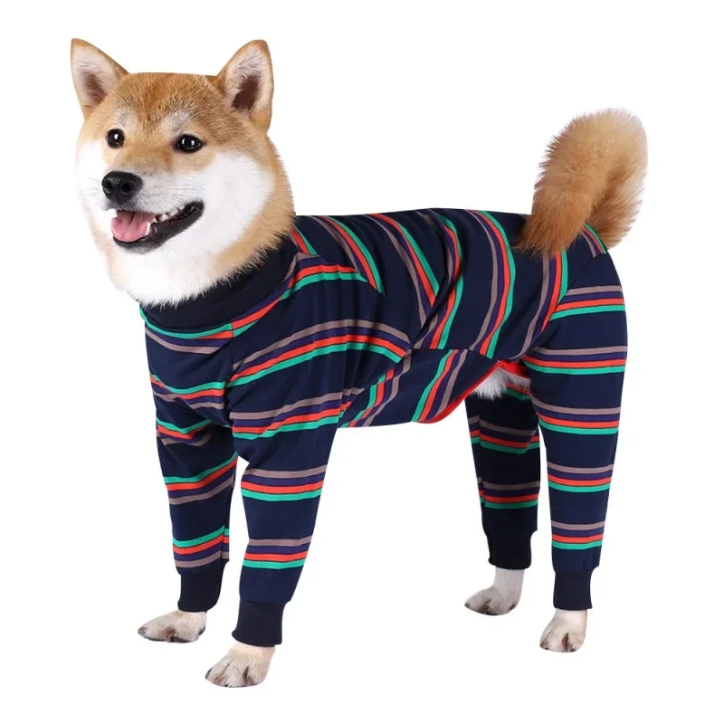 

Dog Pajamas Pet Costume For Large Medium Dogs Warm Dog Clothes Jumpsuit Long Sleeveless 4-legged Dog Sleep Suit #