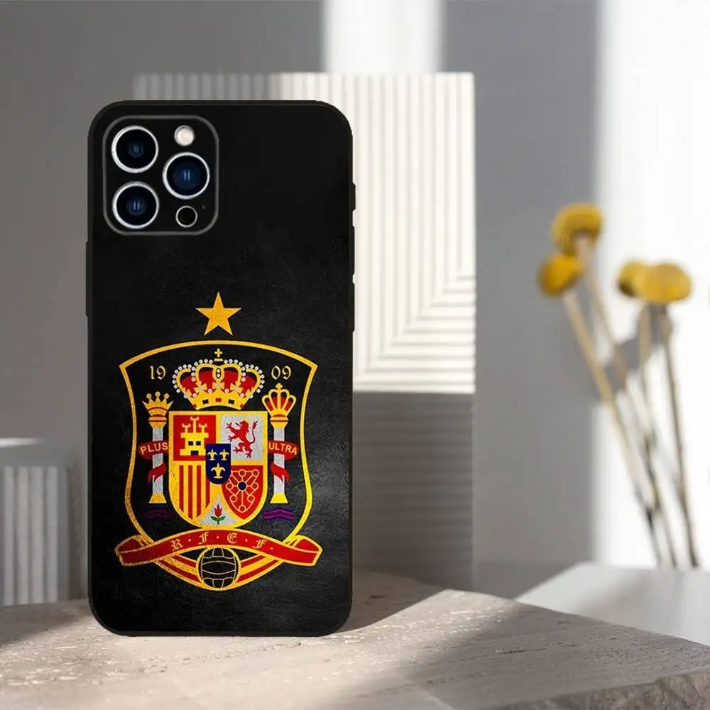 Capa de telefone civil com emblema da guarda espanhola para iPhone 16,15,14,13,12,11 Plus, Pro Max, XS, X, XR, SE, Mini, 8,7, capa preta de silicone macio