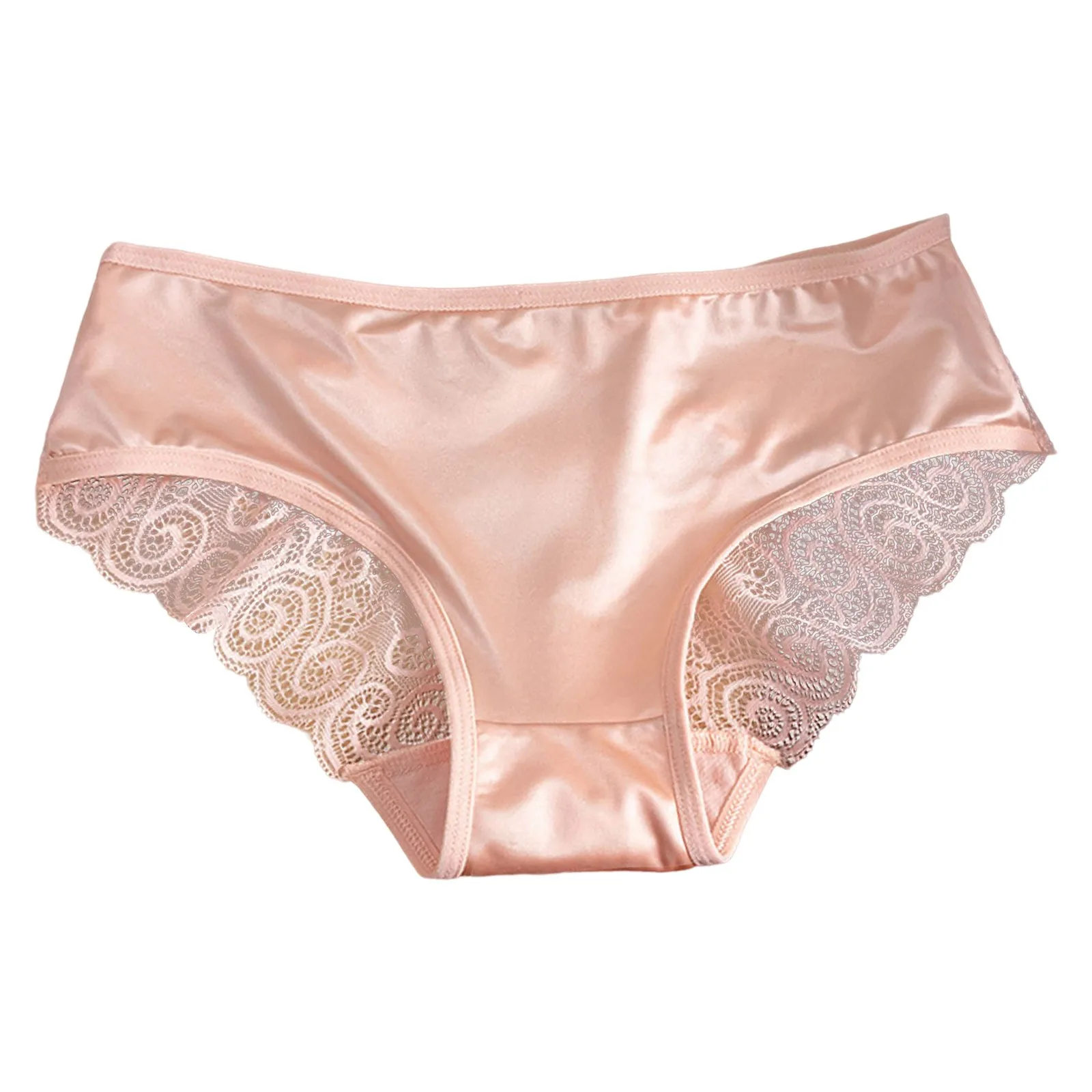 Žluté dámské kalhotky z hedvábného saténu, spodní prádlo, krajkové sexy spodní prádlo, prodyšné, do pasu, dámské kalhotky, pohodlné kalhotky - náhled 4