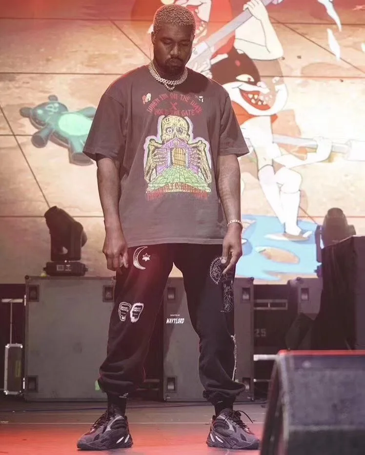 2022 Hold The Gate T shirt Men Women High Quality Skull Graphic Print Kanye West Tee Hip Hop Ye Tops Graffiti Short Sleeve