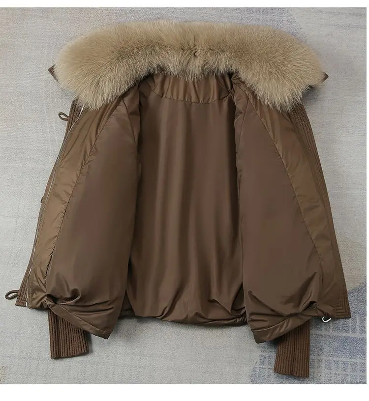 Frauen Winter Daunen Baumwolle Jacke 2025, Neue Frauen Warme Dicke Baumwolle Mantel Größere Pelz Kragen Baumwolle Gefütterte Jacke Frauen Parka Mantel – Detail 17