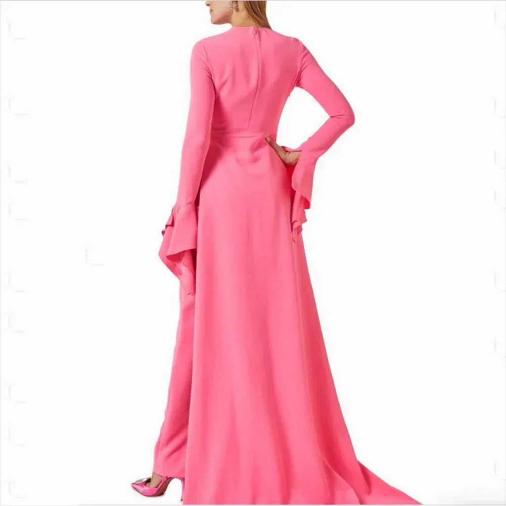 Robe de Soirée à Manches sulfavec Fermeture Éclair au Dos pour Femme, Tenue de Bal, Arabie Saoudite, Dubaï, Invités de Mariage, Spécial