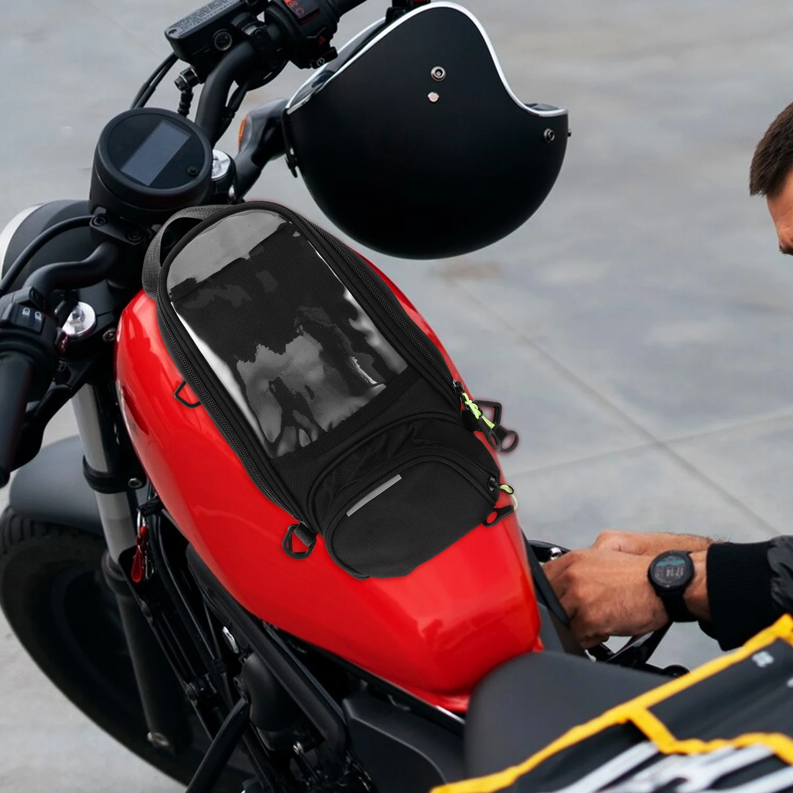 

Motorcycle Fuel Tank Bag Motorbike Supply Locomotive Protector Black Oxford Cloth