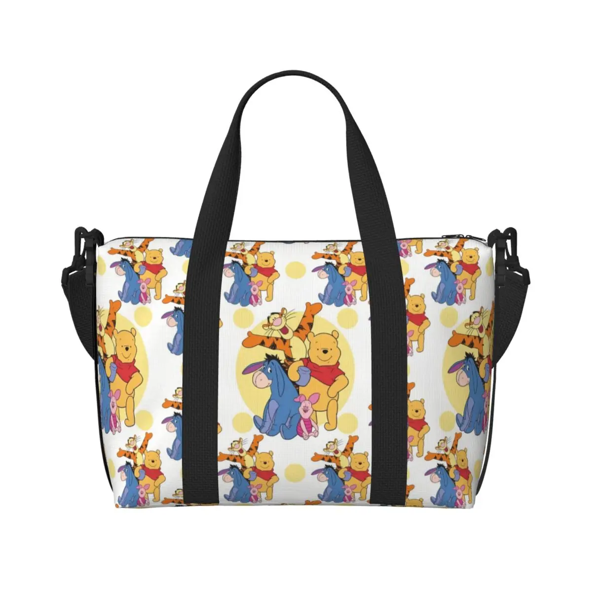 

Custom Anime Many Adventures Of Winnie The Pooh Tote Bag Women Large Capacity Cartoon Gym Beach Shoulder Travel Bag