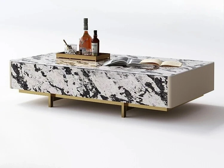 

Luxury stone rock slab coffee table villa mansion living room creative coffee table designer light luxury coffee table