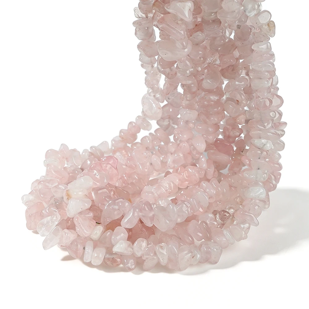 Irregular Freeform Chip Gravel Beads Natural Stone Beads Pink Rose Quartz Crystal Beads For Jewelry Making 5-8mm Diy Necklace