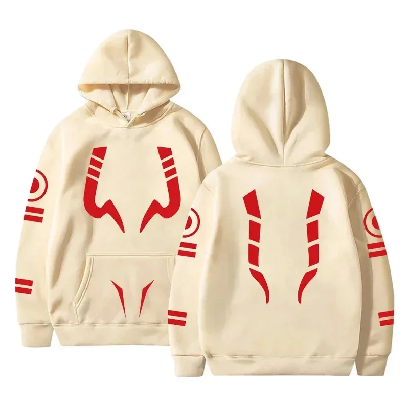 أنيمي Jujutsu Kaisen Ryomen Sukuna مطبوعة مقنعين الرجال النساء هوديس حجم كبير البلوز Harajuku الخريف الشتاء الدافئة Sweatshirtaa