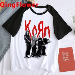 T-shirt vintage Rock Metal Korn Concerto Voodoo Rock Band Musica T-shirt estiva maschile Stampa casual T-shirt da uomo di moda Top di marca