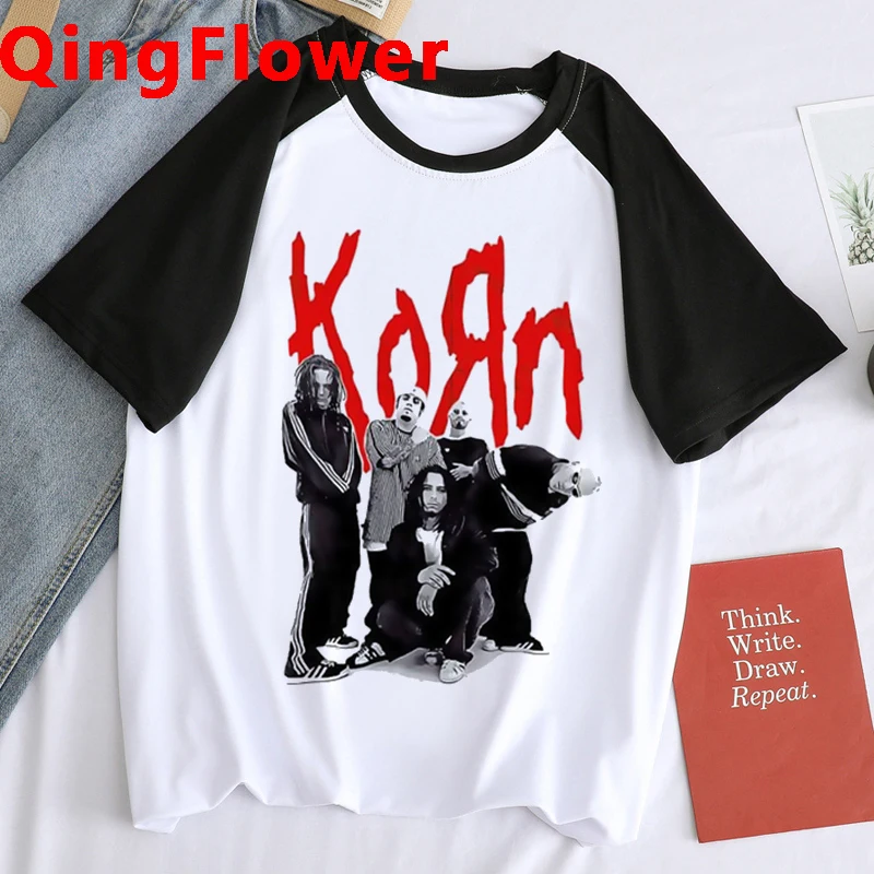 Vintage Rock Metal Korn T-Shirt Concert Voodoo Rock Band Music Male Summer Tee Shirt Casual Print Fashion Men T Shirt  Brand Top