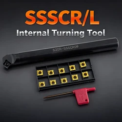 Herramientas de torneado de torno SSSCR/L, S12M-SSSCR09, portaherramientas interno CNC, barra de perforación de metal para insertos de carburo SCMT/SCGT09