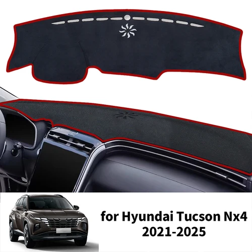 Alfombra de salpicadero para Hyundai Tucson Nx4 2021 2022 2023 2024 2025 N Line, cubierta para salpicadero de coche, alfombra protectora parasol