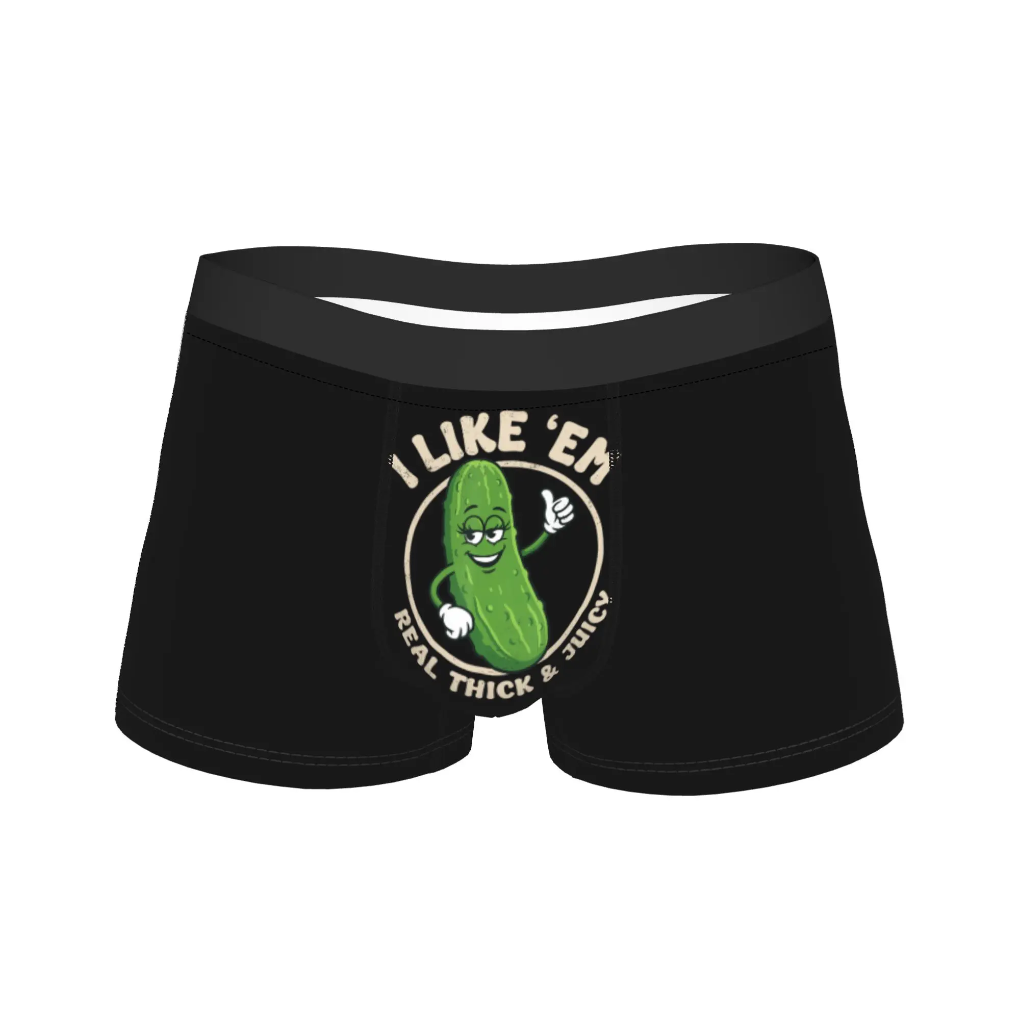 

I Like Em Real Thick and Juicy Funny Pickle Meme Joke Boxer Brief Underwear High Quality Male Comfortable Trunk Gift Idea