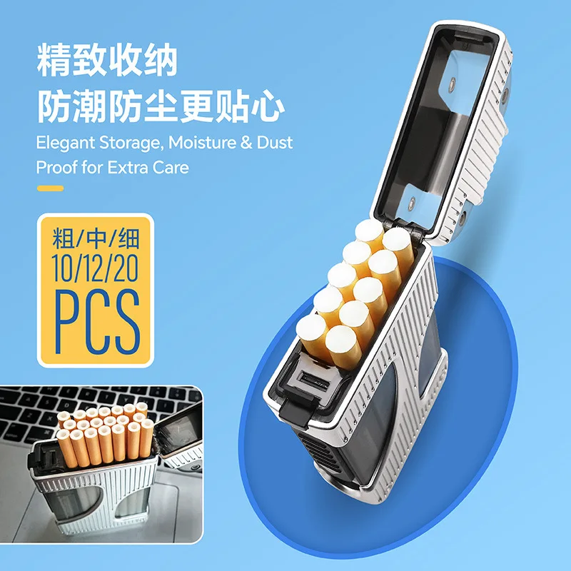 

Arc Lighter Cigarette Case ABS Plastic Dustproof Moistureproof Universal Fit for All Cigarette Sizes Rechargeable Lighter Case
