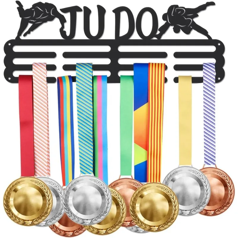 1pc Judo Medal Hanger Holder Display Male Judo Sports Medals Display Rack Hook for 60+ Medals Wall Mount Ribbon Display Holder