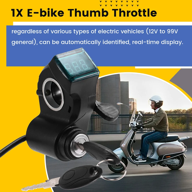 E-Bike Thumb Throttle Lcd Display Speed Regulator Handlebar Grips For Switch Electric Bike Scooter Tricycle Refitting