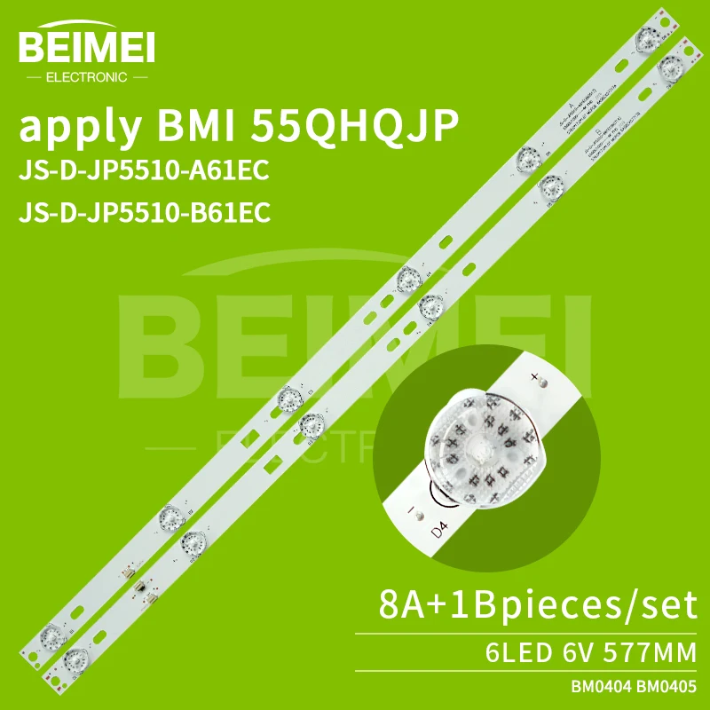 

LED TV Backlight strips JS-D-JP5510-A61EC(60517) JS-D-JP5510-B61EC(60714) MS-L1239-R L V2 DU55-1000 E55DU1000 4K FHD