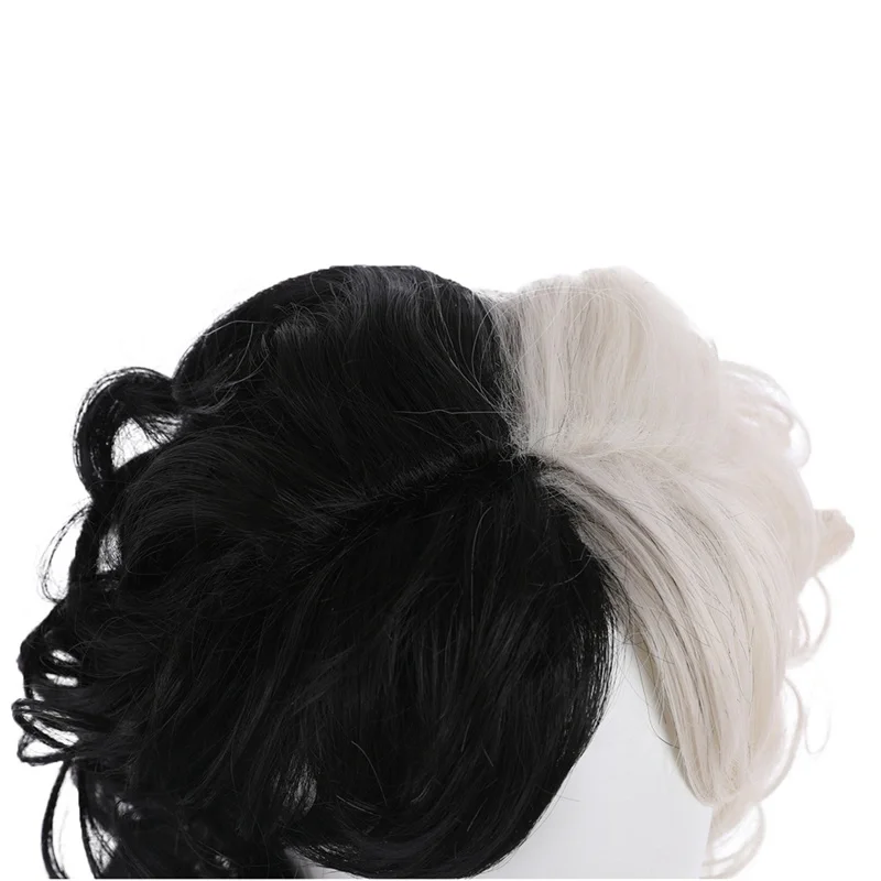 Parrucca Cosplay Cruella Evil signora Cruella De Vil Emma Stone Costume Black White Hair Movie accessori di Halloween In magazzino Takerlama