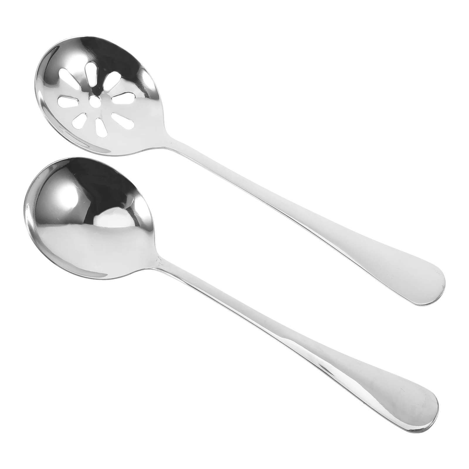 

2 pcs Stainless Steel Slotted Spoon Ladles for Serving Soups Sauces Noodle Kitchen Cooking Utensils Long Handle