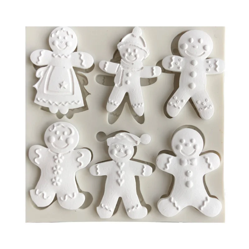 Christmas Series 6 lovely Snowman modeling silicone mold DIY cake chocolate decoration soft clay car decoration mold