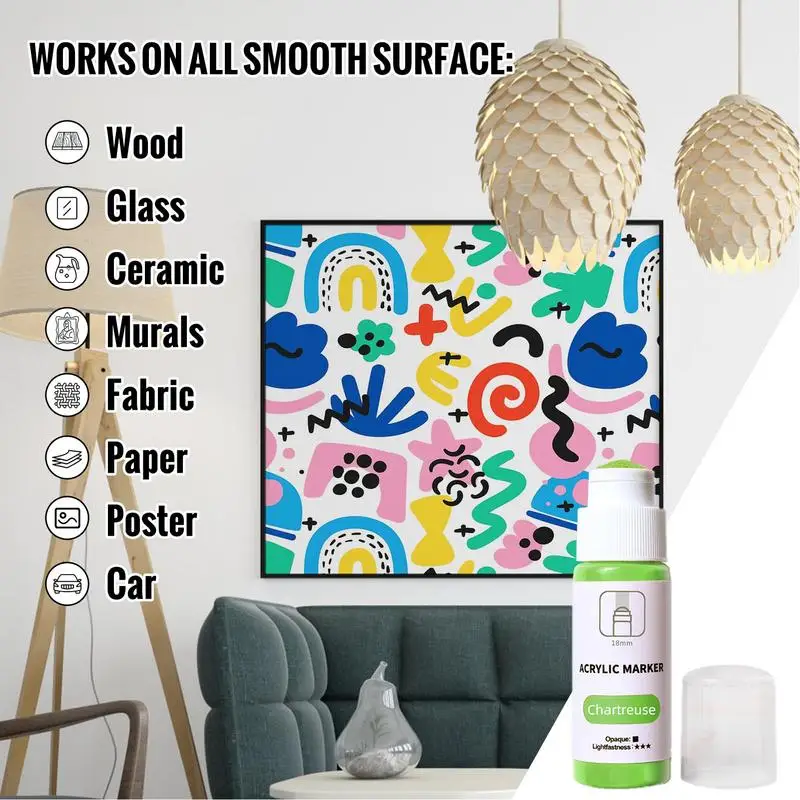 Mop Marker Quick Drying 18mm Tip Acrylic Marker Pen Permanent 60ml Mop Graffiti Marker Waterproof Fade-Resistant Graffiti