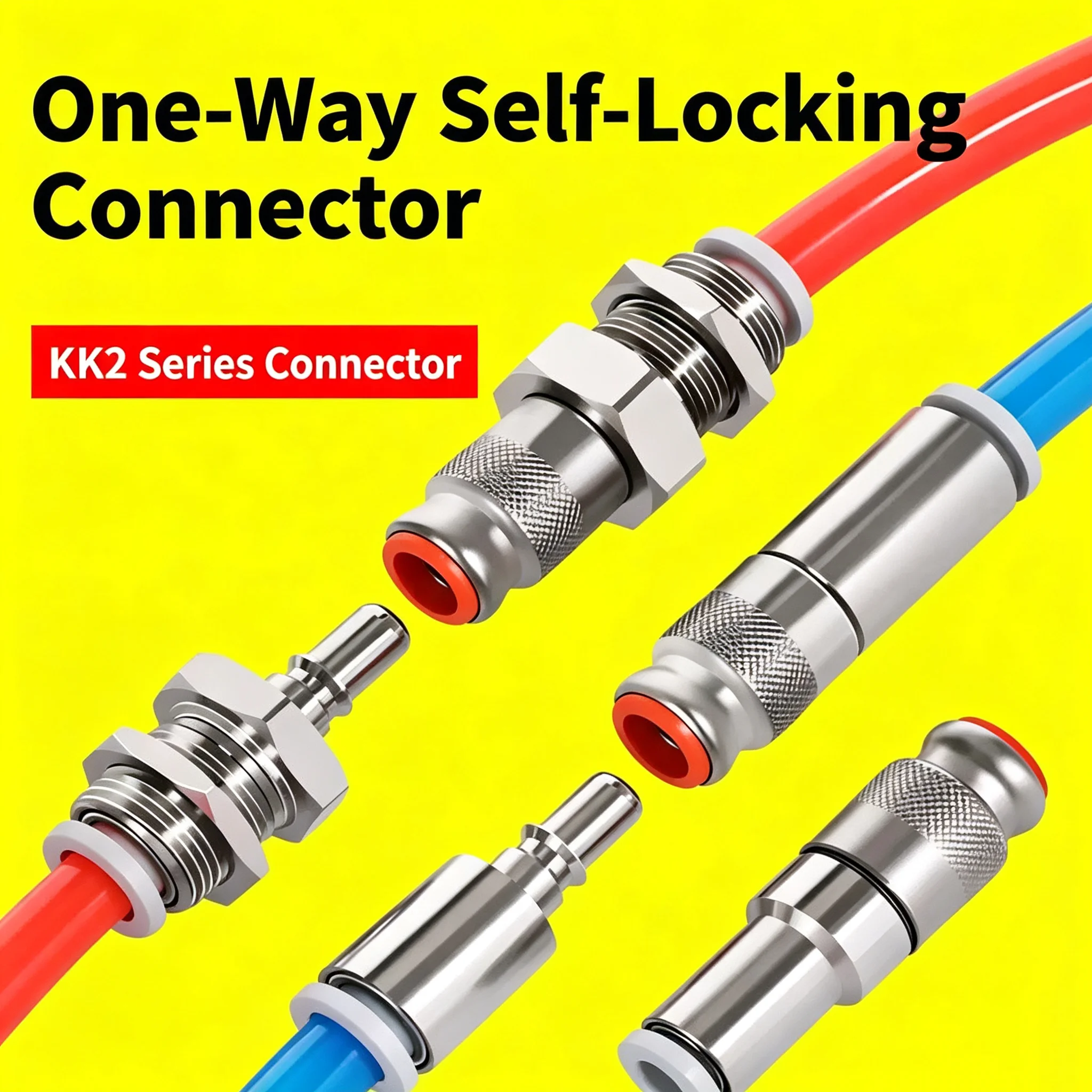 C-Type Self-Locking Pneumatic Quick Coupling Male Female KK2P KK2S Pipe Size 04 06 Air Compressor Fitting G1/4 G3/8
