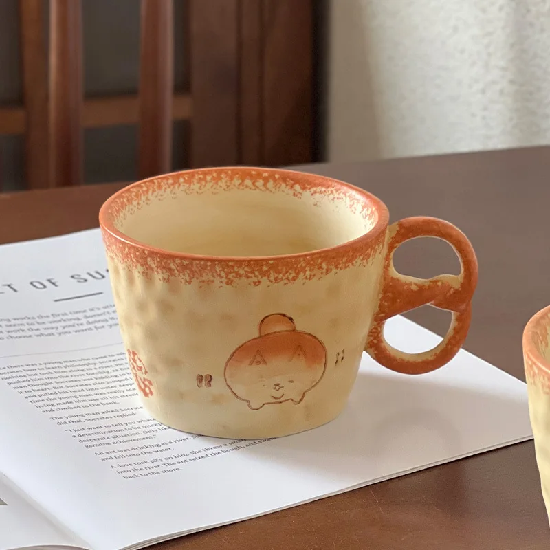 Bread Shaped Mug Cute Creative Ceramic Breakfast Aesthetic Mug For Home Living Room Tabletop Ornament Gift Wholesale Present New