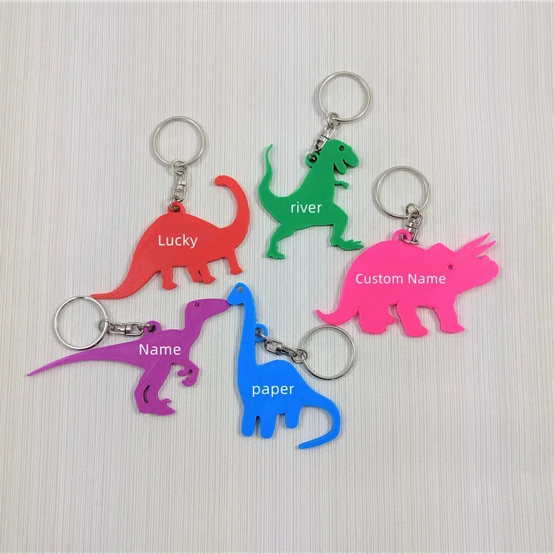 

Custom Name Keychains 3D Printed Dinosaur Design Personalized Backpack Charms Party Bag Stuffing Unique Gift Idea