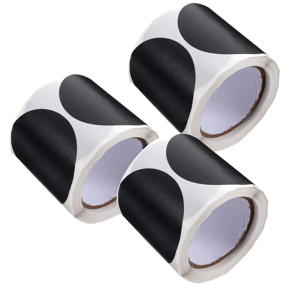 3 Rolls Adhesive Labels for Spice Racks Stickers Round Reusable Food Containers Pantry Jars Chalkboard