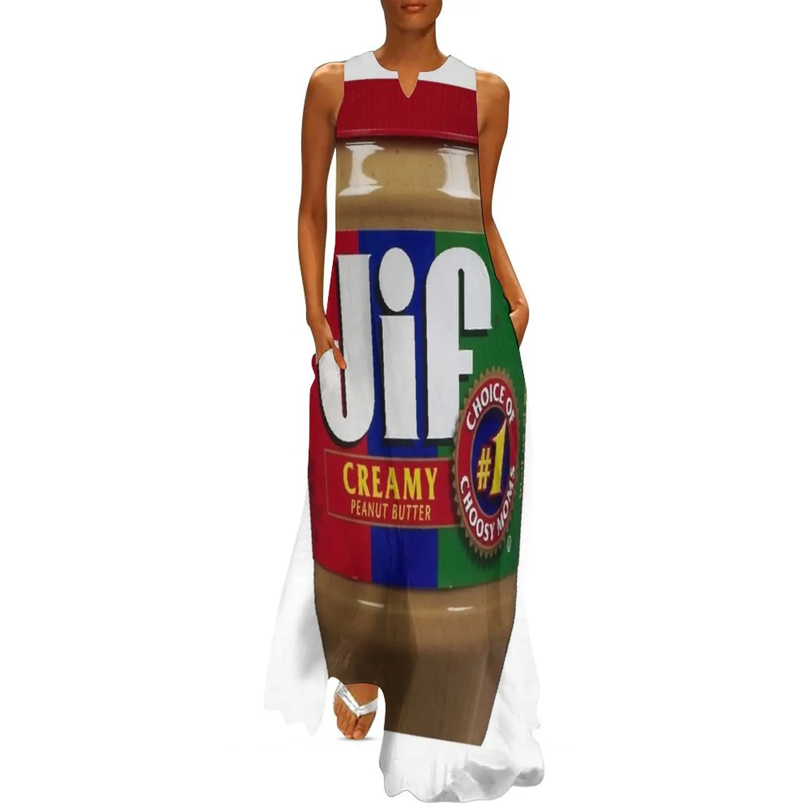 Jif Peanut Butter (Extra Cremig) – Langes Kleid, Kleider für Damen, 2025, Damenbekleidung, Damenbekleidung, 2025, Neuankömmlinge