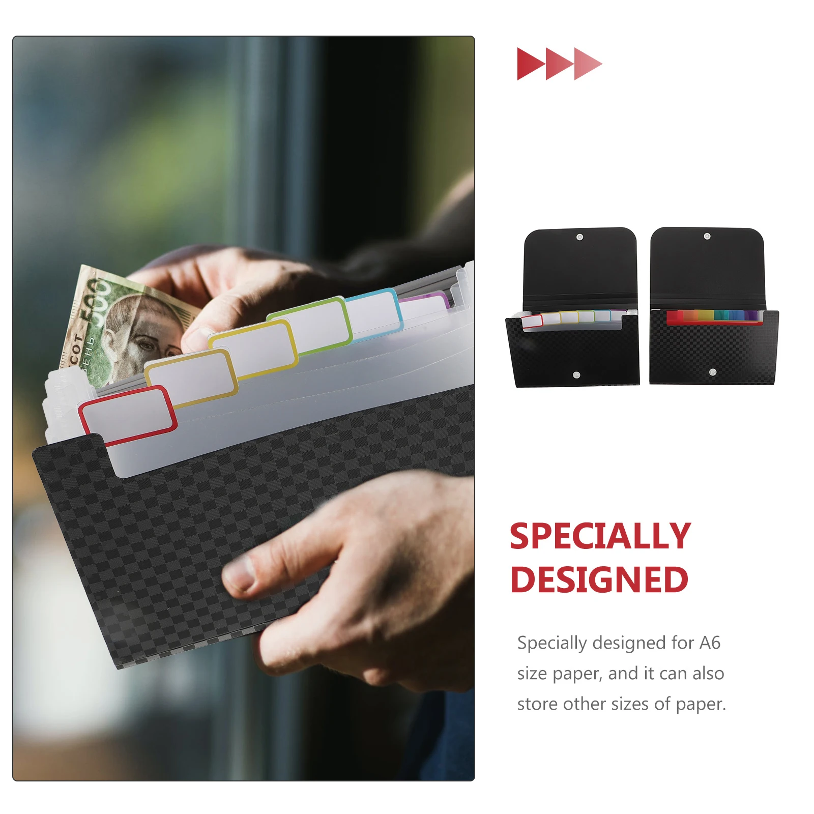 

2Pcs Portable Document Folder A6 Small File Organizer Household Multi-Layer Paper Storage Organizer File Supply
