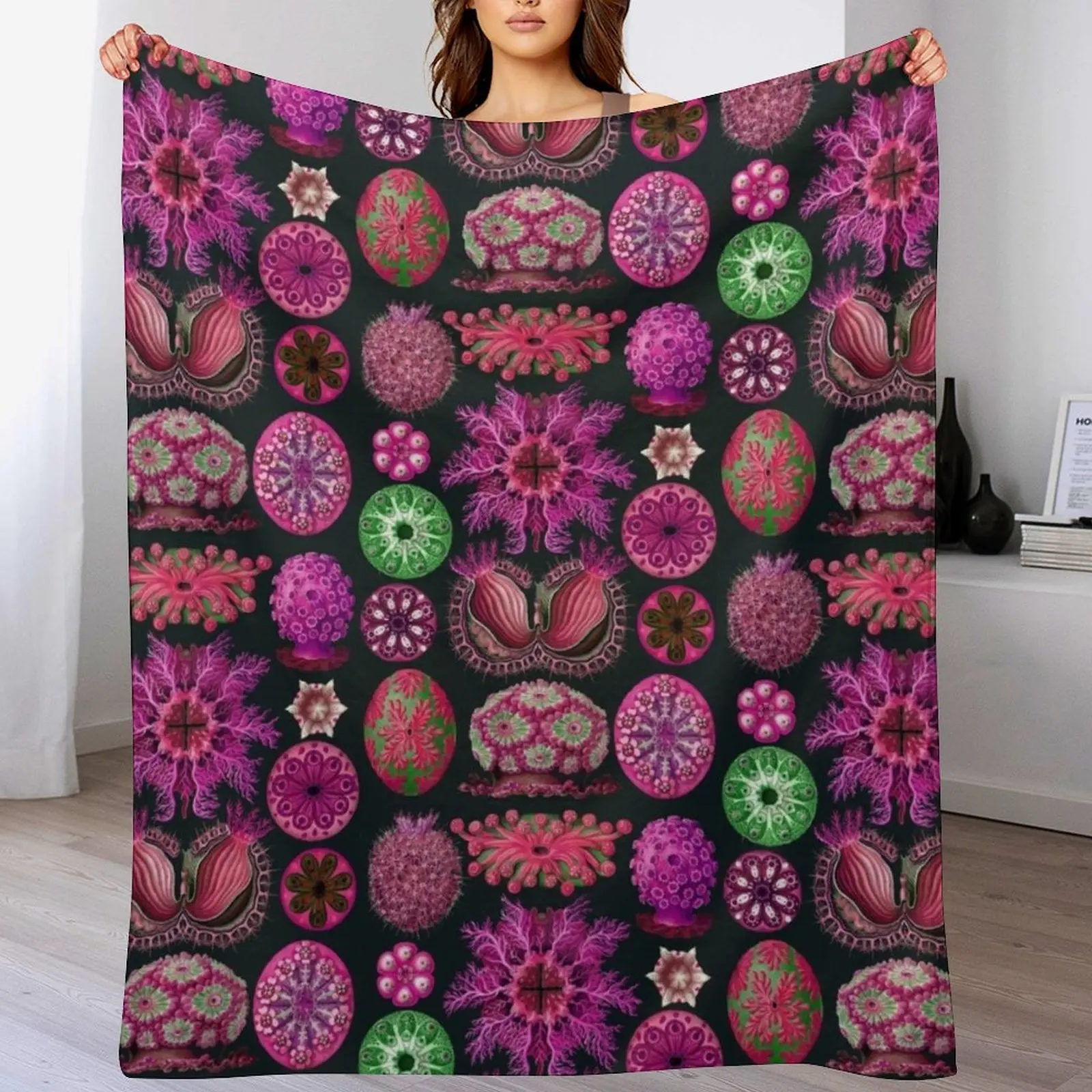 إرنست Haeckel Ascidiae Sea Squirts أرجواني رمي بطانية فاخرة رمي للأطفال لبطانيات لحاف الطفل #1