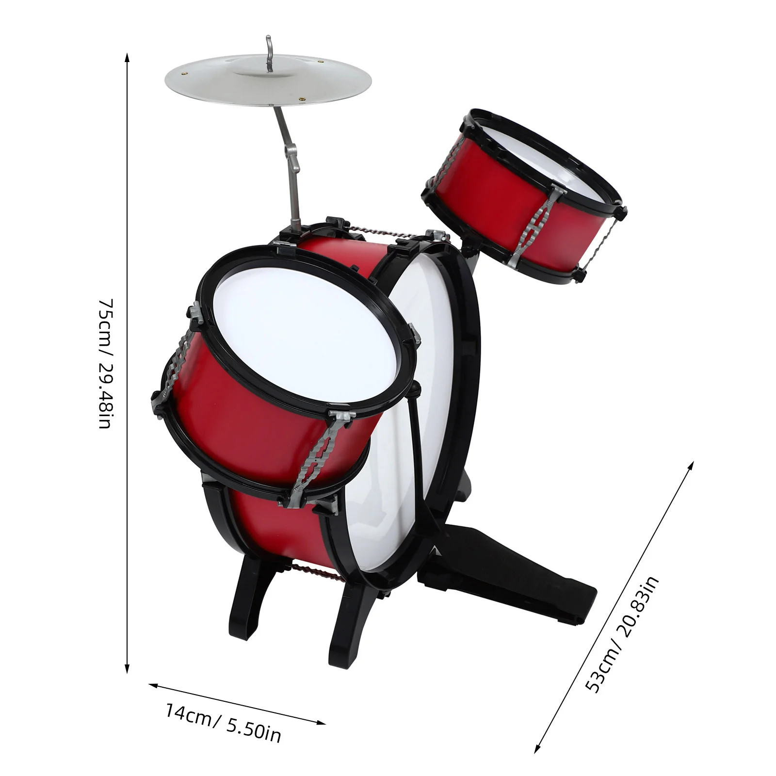 1Set Simulation Drum Set Kids Educational Music Instrument for Early Learning Brain Development Safe Smooth Design Child Drum