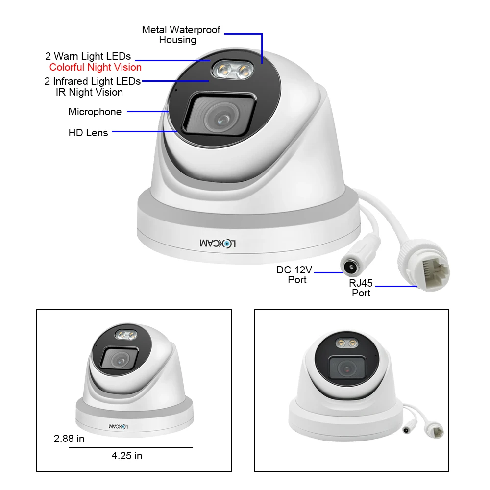 Imagem -06 - Loxcam-cctv Sistema de Câmera de Segurança ai Humano Detectar Áudio Câmera ip Vandalproof Conjunto de Vigilância de Vídeo H.265 10ch 4k Poe 8mp