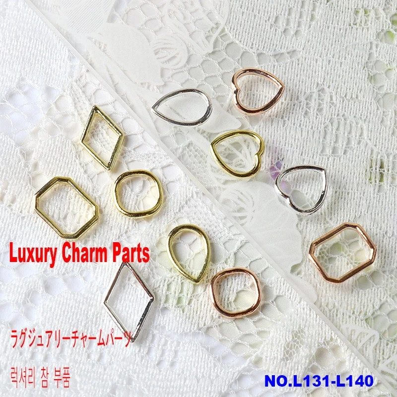 10pcs\bag designer nail charms metal luxury nail parts DIY brand nail arts jewelry wholesale L131-155