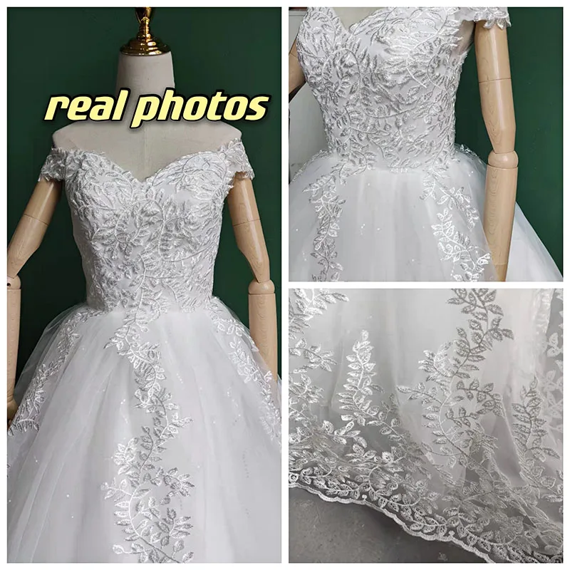 New Luxury Lace Embroidery Wedding Dresses 100cm Long Train Sweetheart Elegant Plus Size Vestido De Noiva Bride Dress Customized