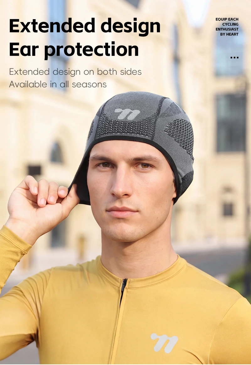 WEST BIKING Fahrradkappe Helmfutter Atmungsaktive Strickmütze Winddichter Ohrenschutz MTB Rennrad Kopfbedeckung Frühling Herbst Skull Cap – Detail 6
