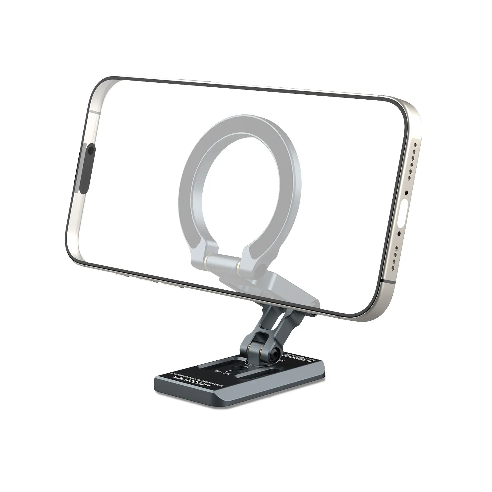 

Dual Magnetic Phone Holder for iPhone 16 15 14 13 12 Series Arca-swiss Pale Three-axis Foldable Gym Stand