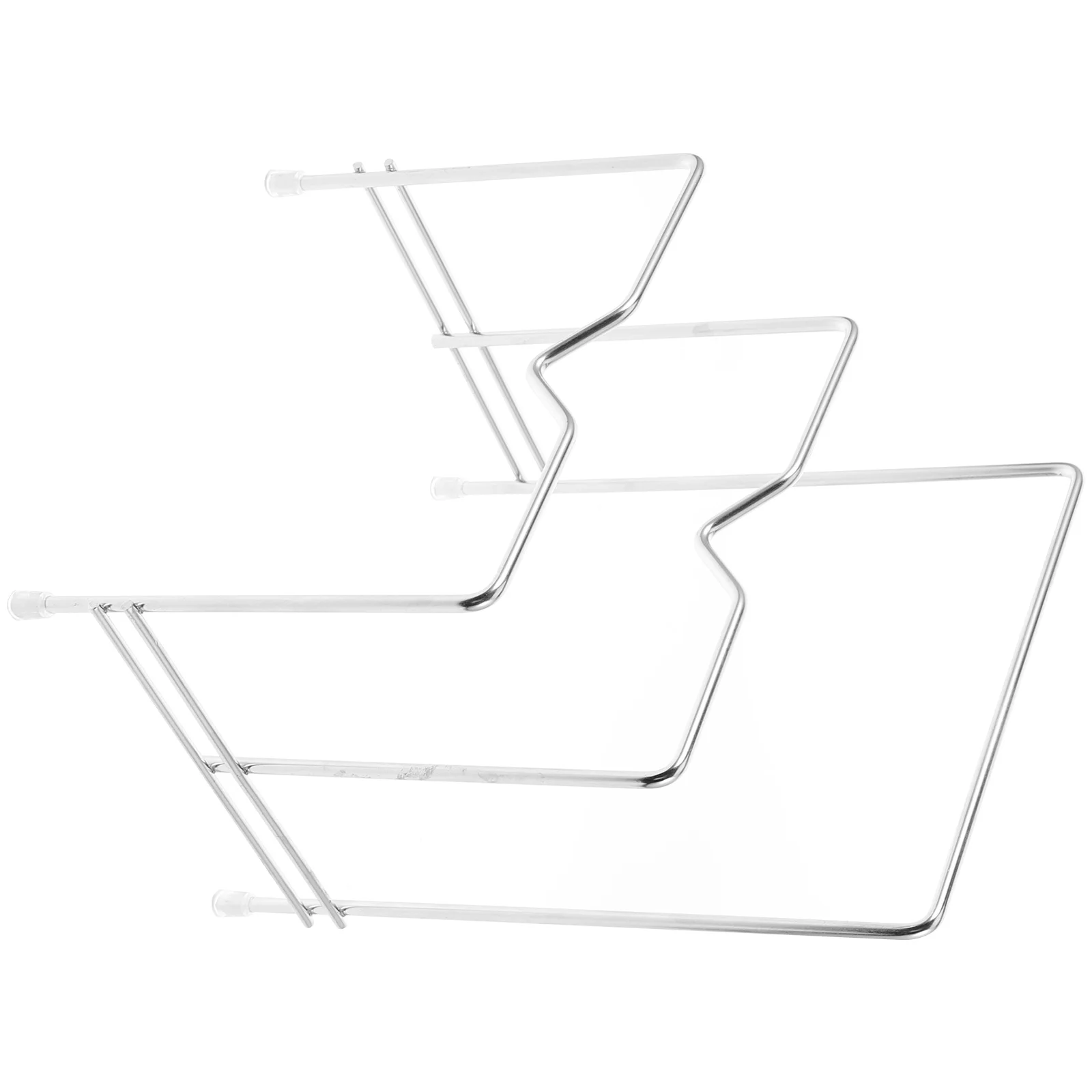 

2 Layer Board ganizer Silver Pot Lid Cutting Board Storage Holder Rack Smooth Edges Comfortable Daily Home Kitchen Storage