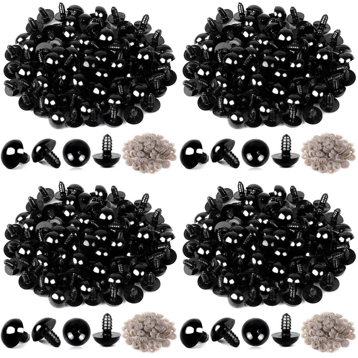 

400PCS Plastic Safety Crochet Eyes Bulk with 400PCS Washers for Crochet Crafts (0.24Inch/6mm)