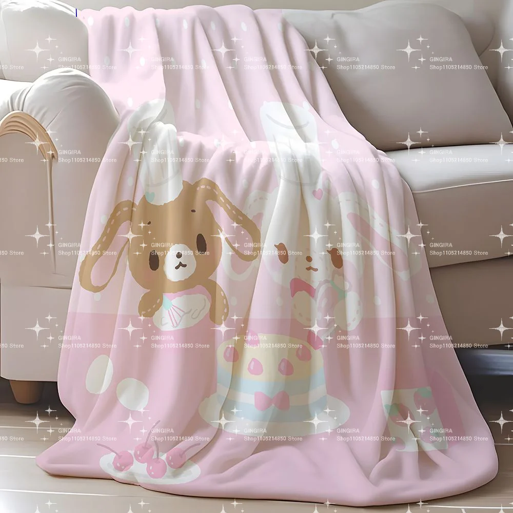 Decke zum Bedecken der Beine, süßes Dessert-Kaninchen, kleine Decke, Sofadecke, Überwurfdecke, Farley-Fleece, Büro, Mittagspause