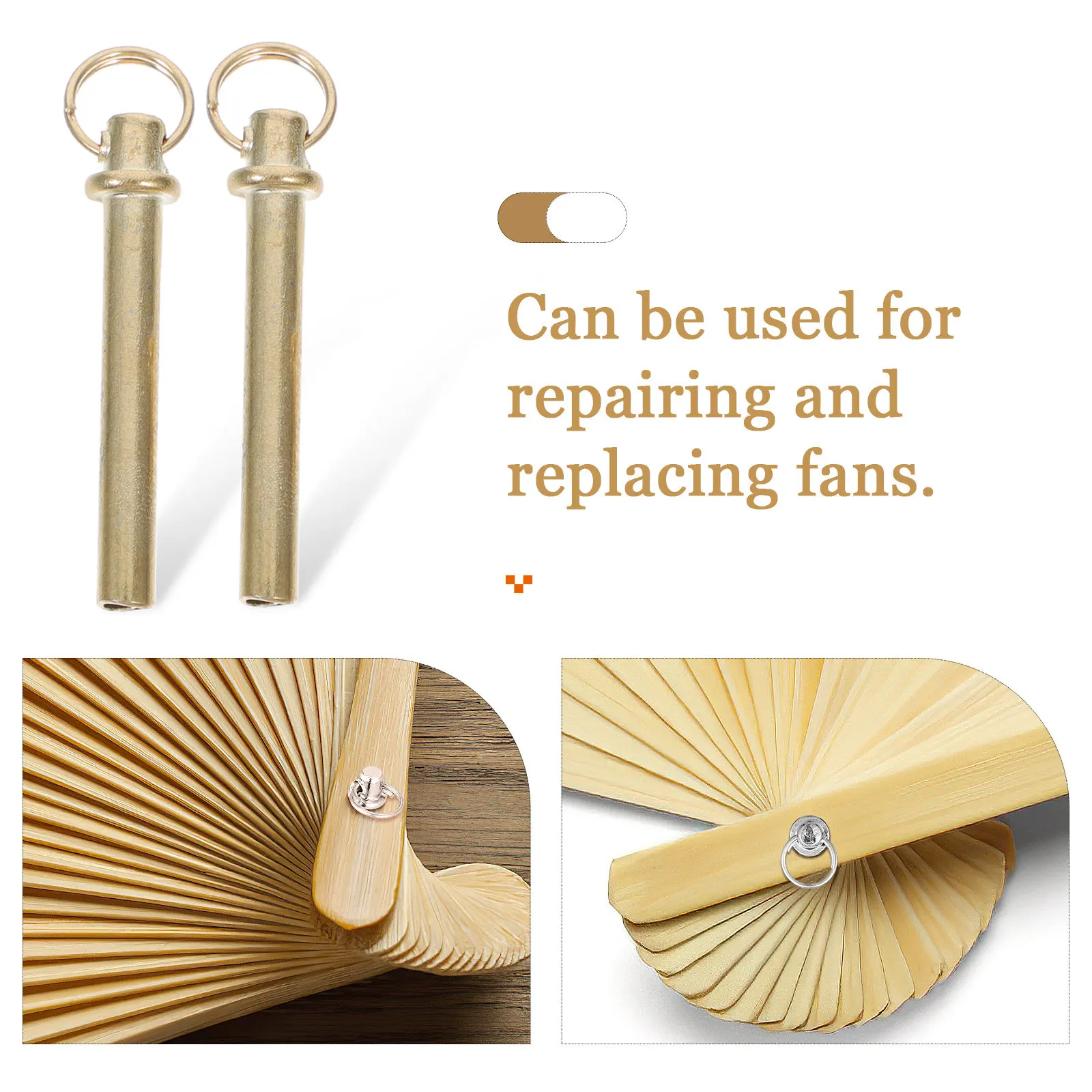 4 Sets Handheld Fan Fasteners Folding Fans Axle Replacement Kit Shaft Rivets Nuts Repair Nail