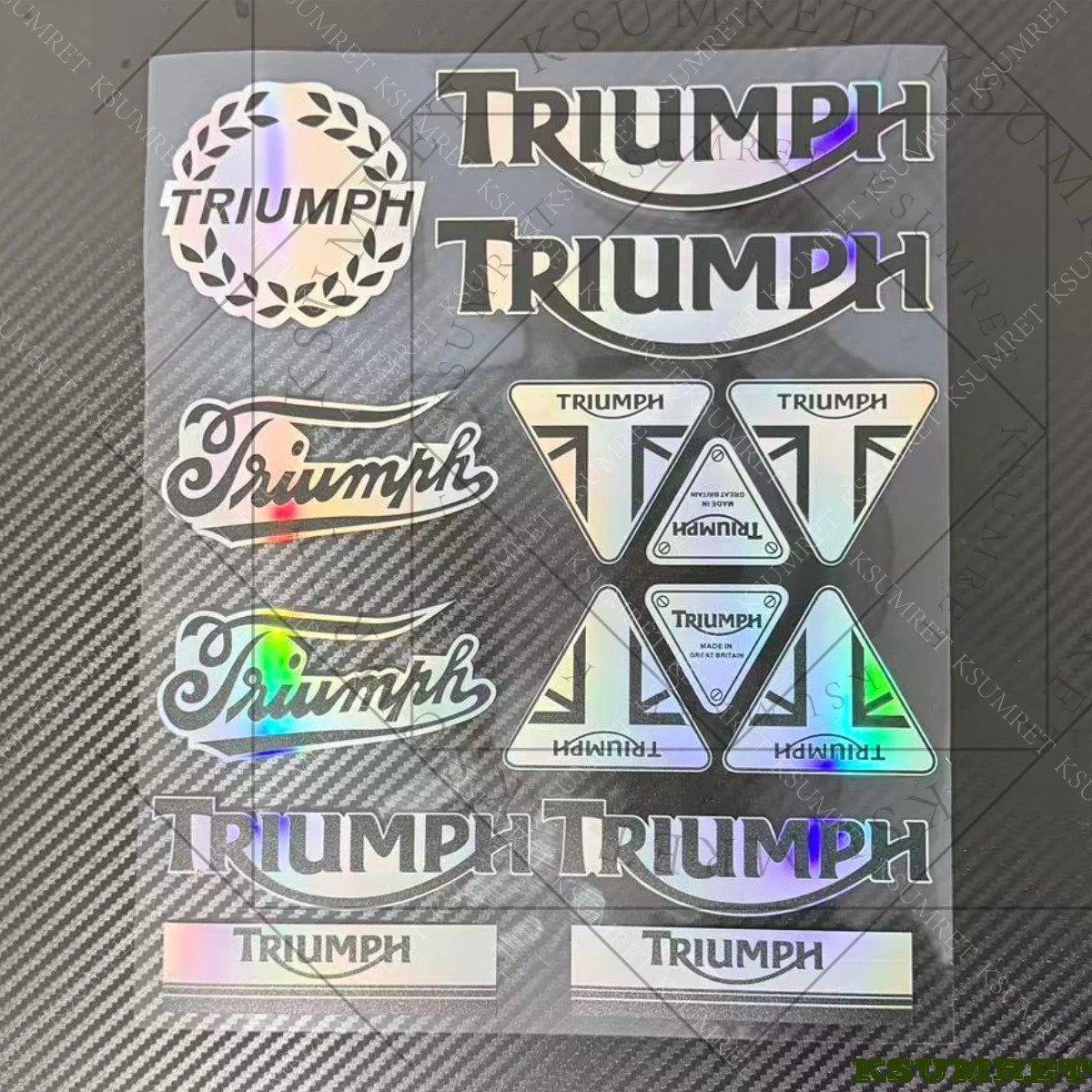 For Laser Triumph Sticker Logo Motorcycle Decals Tank Racing Stickers Emblem
