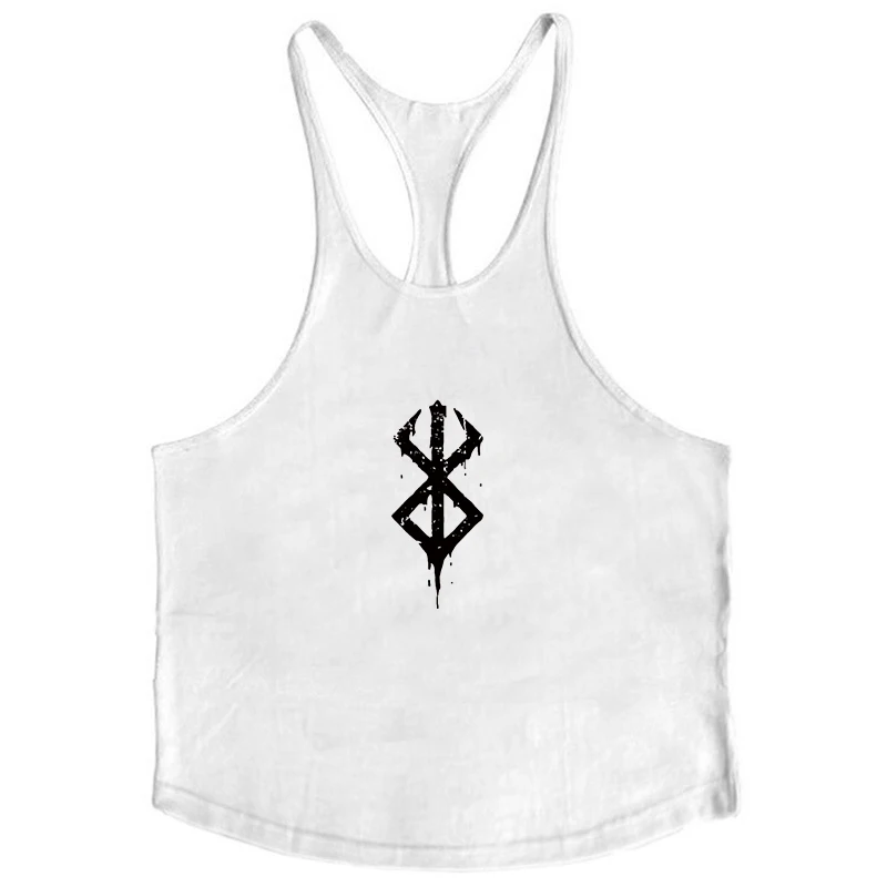 Berserk Grafik-Tanktop aus Baumwolle für Herren, Sommer, ärmellos, Y-Back-Weste, für Fitness, Muskeltraining, sportliches Workout, Unterhemd, Activewear – Detail 31