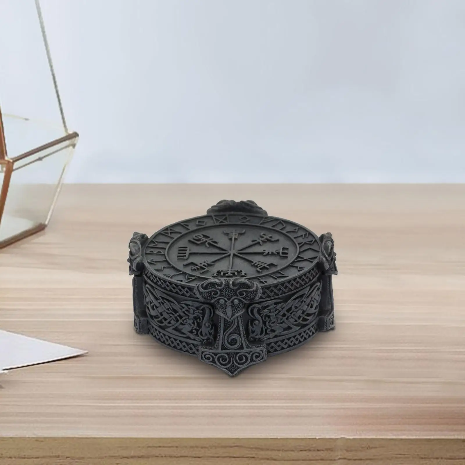 Norse Viking Keepsake Box Earring Organizer Jewelry Storage Box for Gift Home Decor Collectible Figurine Necklaces Earrings