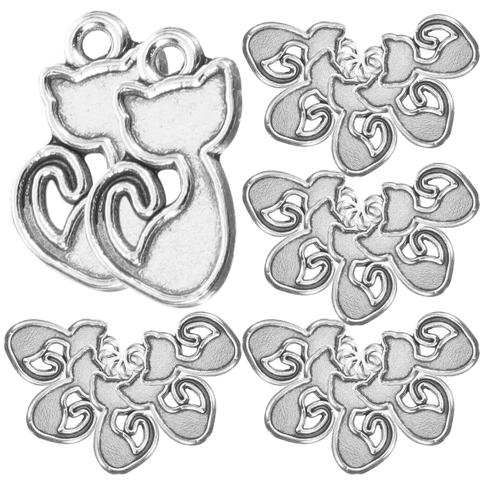 

100pcs Kitten Pendant Cat Charms Necklace Pendants DIY Accessories Jewelry Making Crafts Earrings Decorations