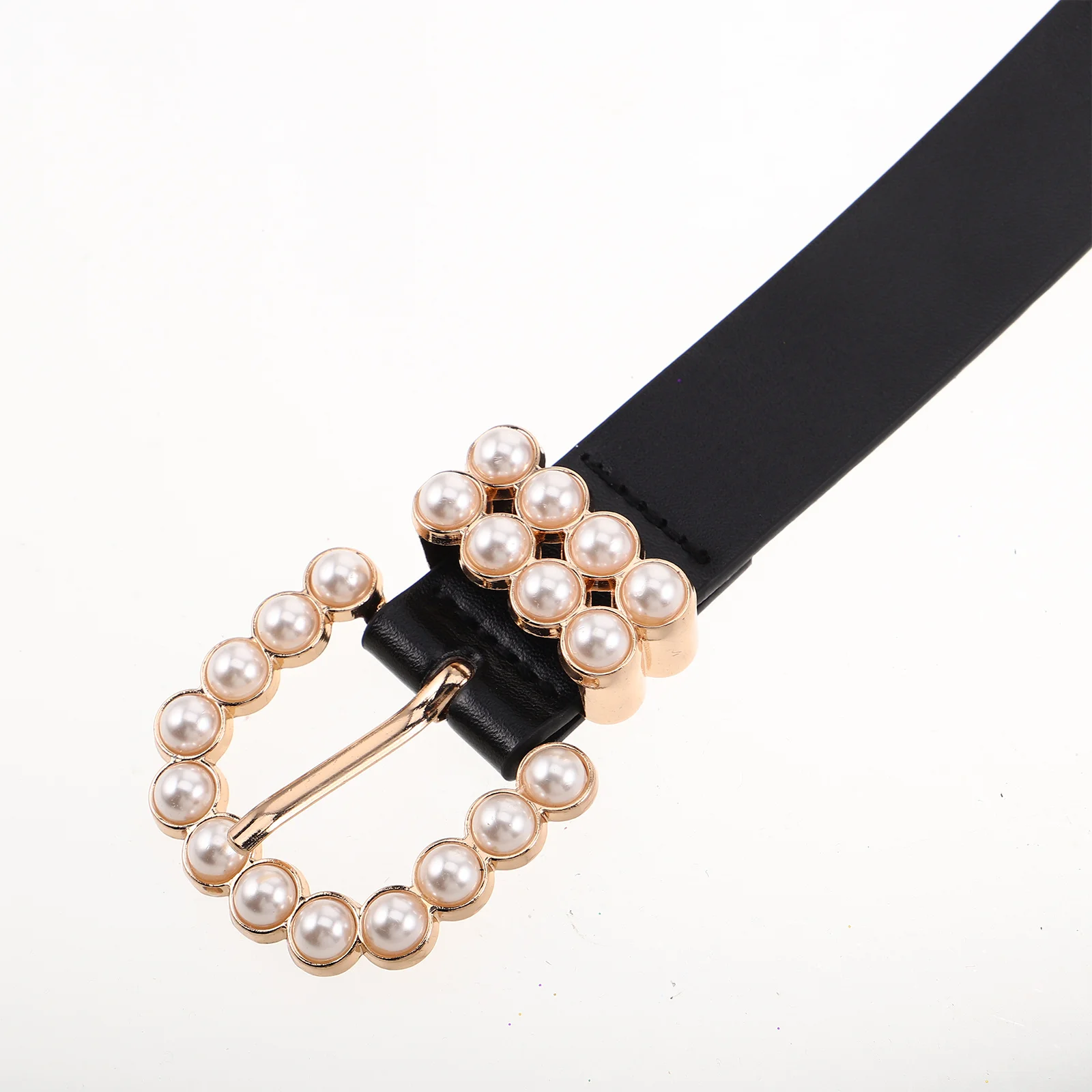 Hebilla para mujer, cinturón ajustable Vintage, cuentas de perlas de imitación, cinturones de moda para mujer, vestido, pantalones vaqueros, cinturón de boda