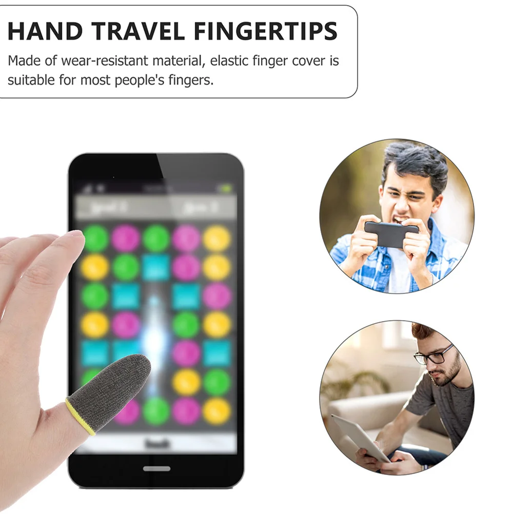 

8Pairs Anti-Slip Finger Sleeves Breathable Sweat-Resistant Gaming Fingertip Protectors Thin Soft Finger Covers for Mobile Phone