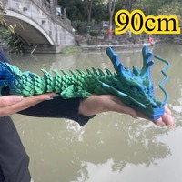 90cm Huge 3D Printed Joint Mobility Loong Figurines Ornaments Creative Dragon Plants Rockery Fish Tank Landscaping Decoration
