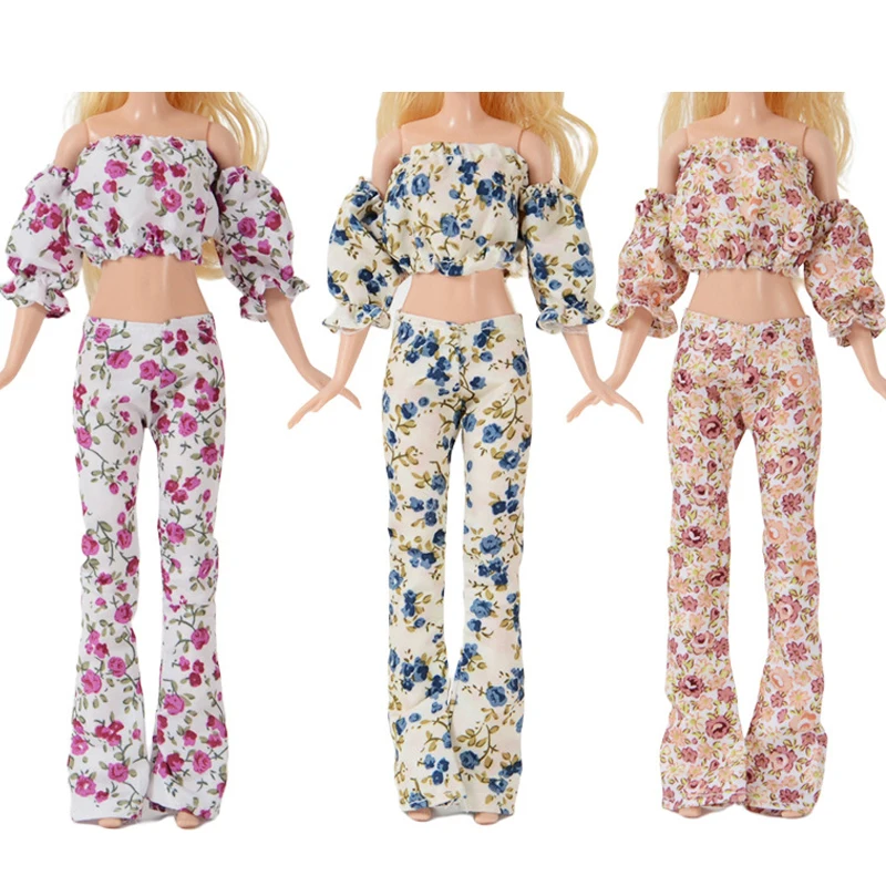 

3 sets of fashionable dresses, casual shirts, party flower dresses suitable for 11.5-inch dolls and children's educational toys