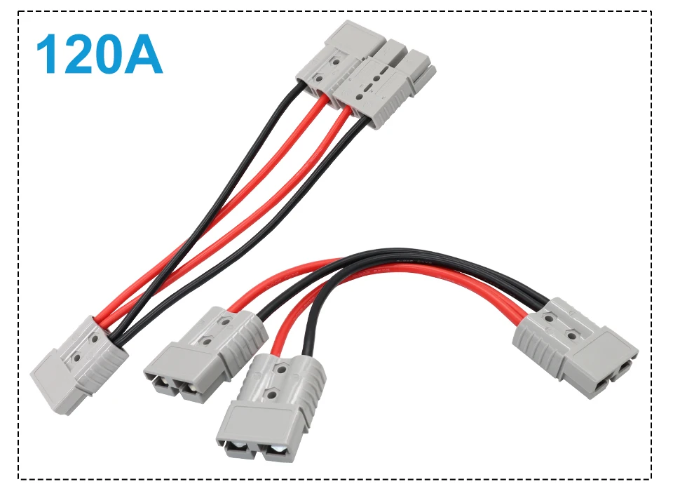 OMCH 50A 10awg/120A 8awg 1to2 Splitter 30cm Draht Stecker Hochstrom Solar Batterie Verlängerung Ladekabel – Detail 9